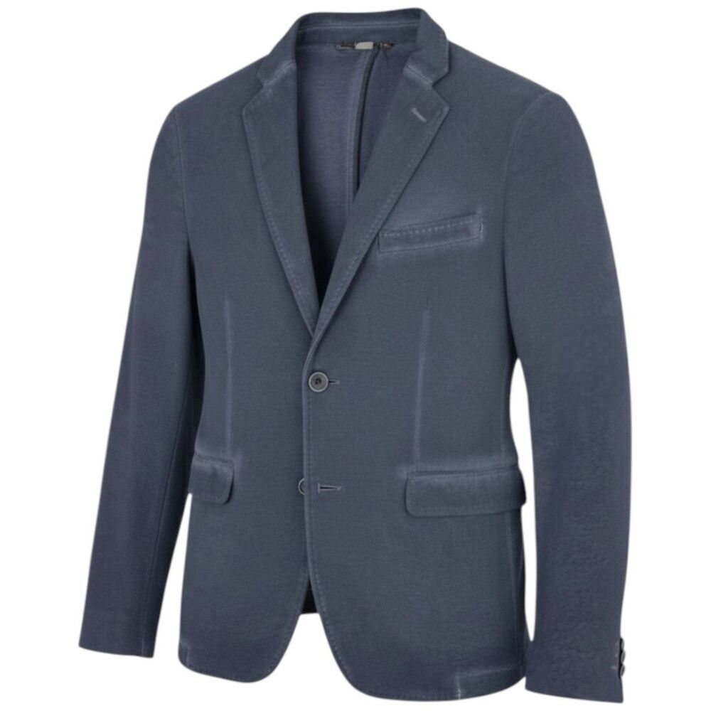 NWT Zara Man Garment Dyed Two Button Blazer Slim Fit Blue Size 40